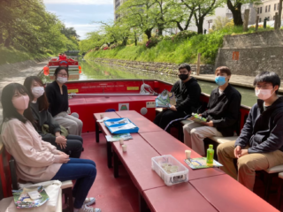 4月の現地視察で松川遊覧船に乗船させてもらいました